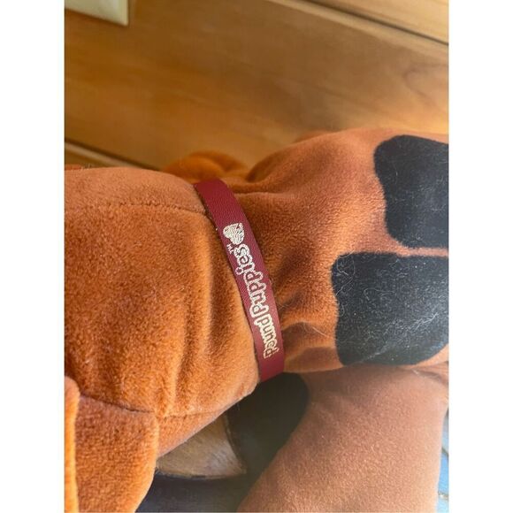 1985 Tonka Pound Puppies Golden/Dk Brown Collectible 19” Long Puppy Dog w/Collar - Picture 2 of 5